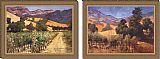 Philip Craig Canvas Paintings - Country Vineyard Hills - Set